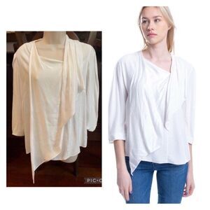 ba&sh Carlos Ecru Draped Asymmetrical Top Women’s US 6 Luxury Designer Blouse